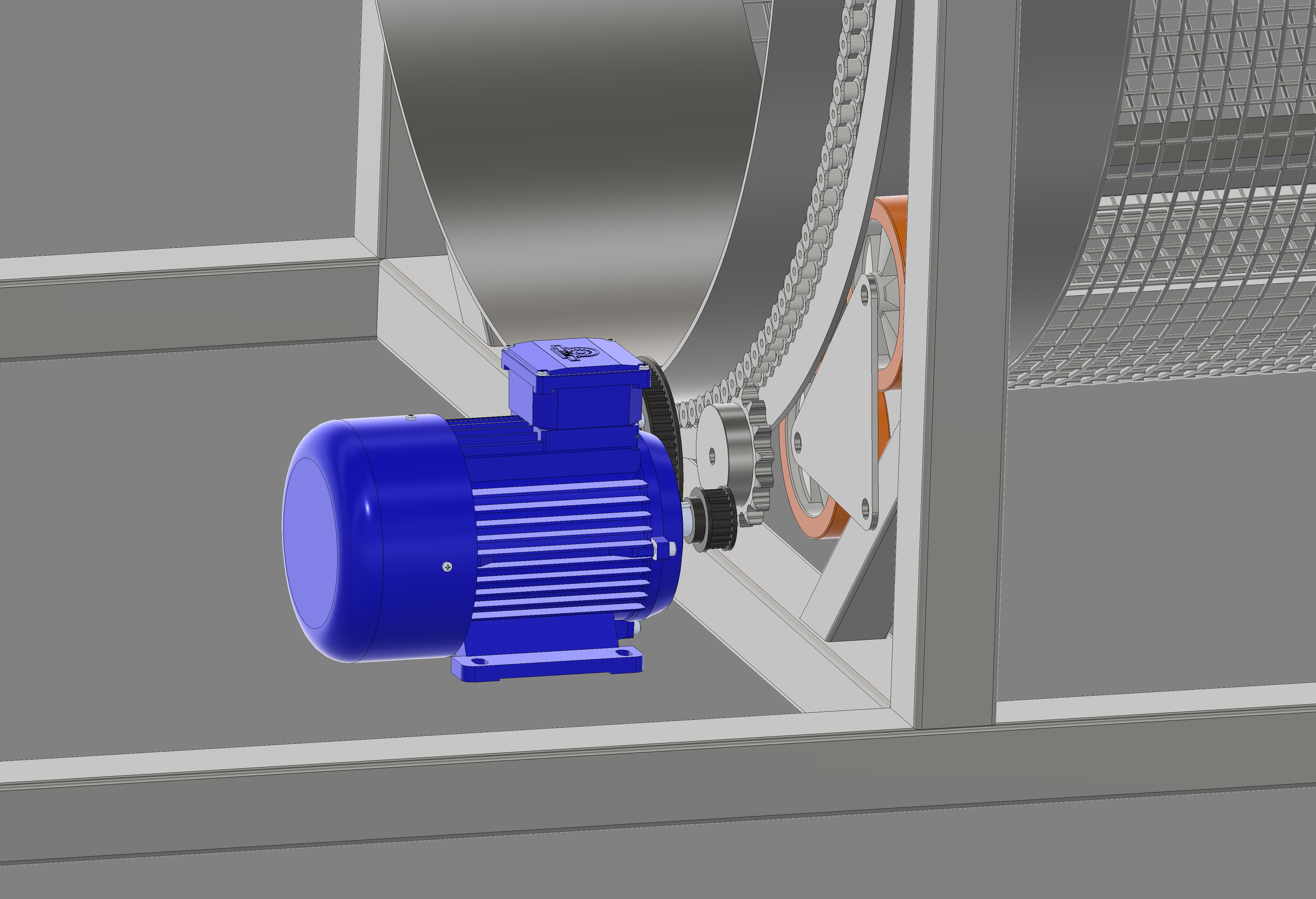 Przekrój modelu CAD - układ napędu